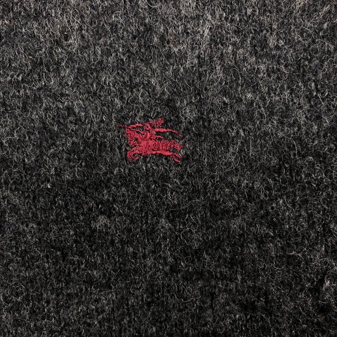 Burberry's BURBERRYS OF LONDON polo knit sweater, men's size XL wool Charcoal Vintage Second Hand