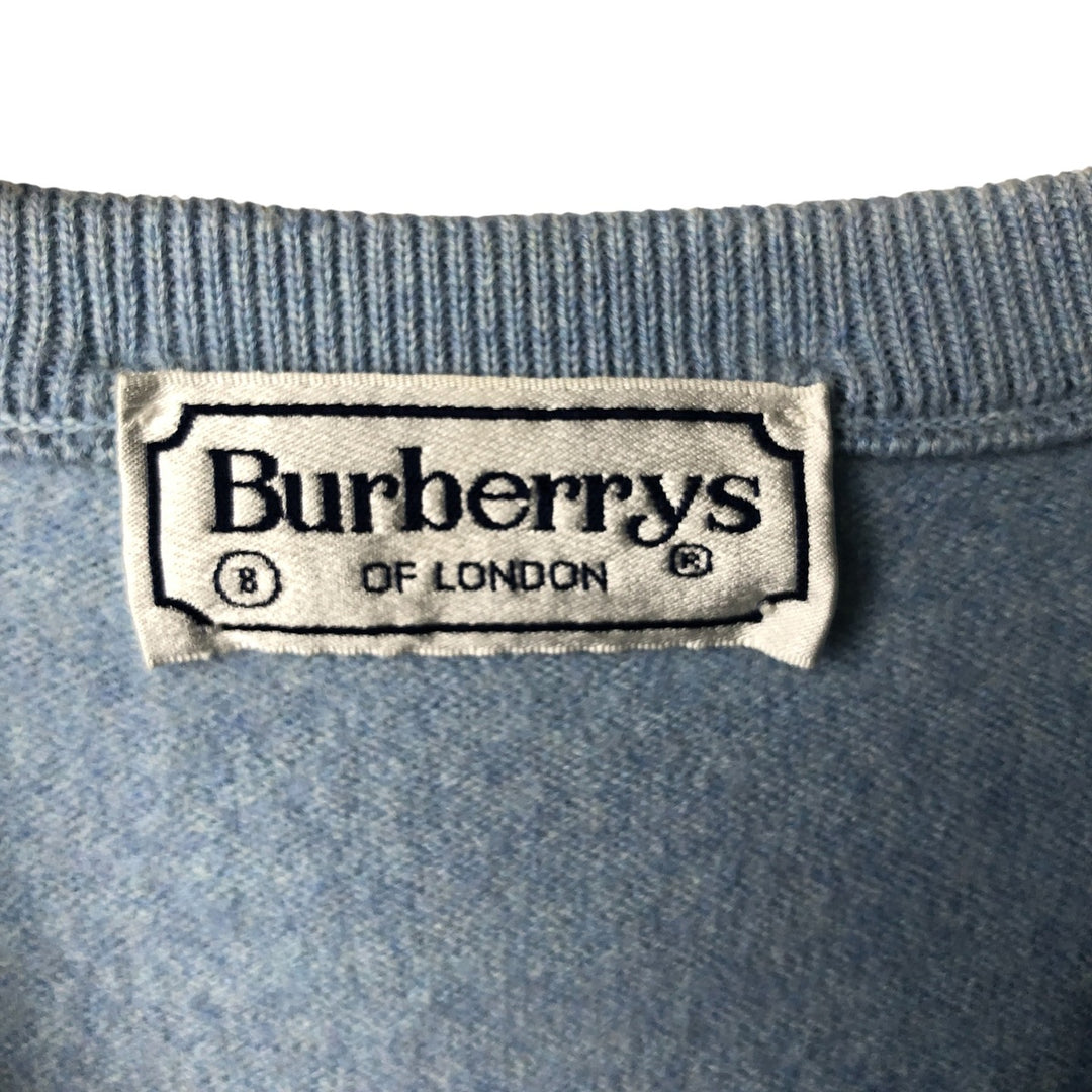 Burberry's BURBERRYS OF LONDON merino wool knit sweater, men's size L Merino wool Blue type light blue Vintage Second Hand