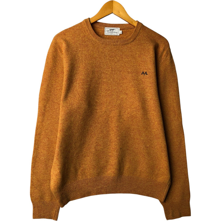 Burberry's Thomas Burberry Lambswool Knit Sweater, Made in Spain, Men's Size L Lamb wool brown type Vintage Second Hand