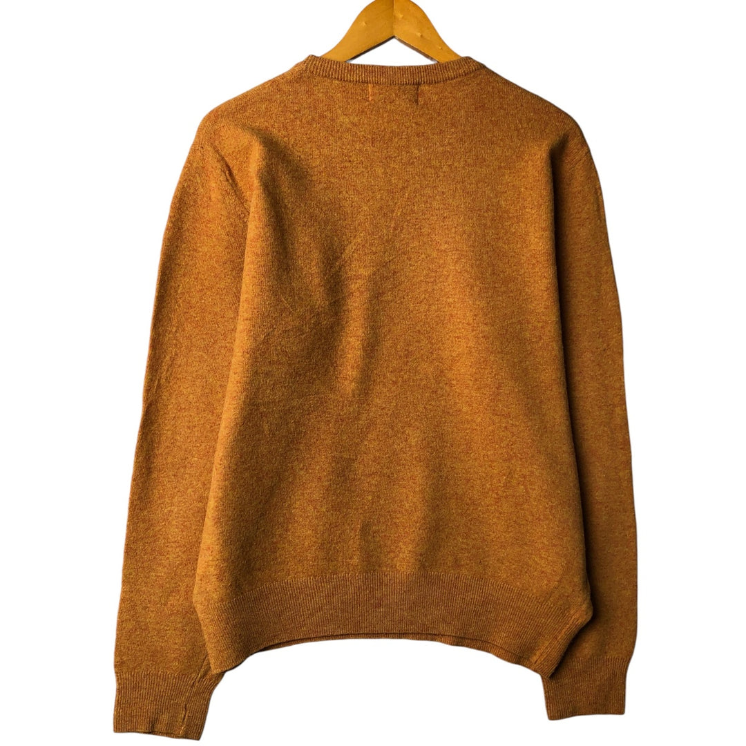 Burberry's Thomas Burberry Lambswool Knit Sweater, Made in Spain, Men's Size L Lamb wool brown type Vintage Second Hand