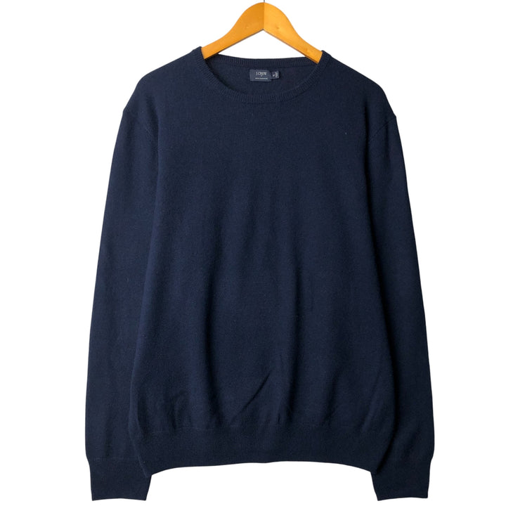 2000'S J.Crew Cashmere Knit Sweater, Men's Size XL Cashmere navy blue type Vintage Second Hand