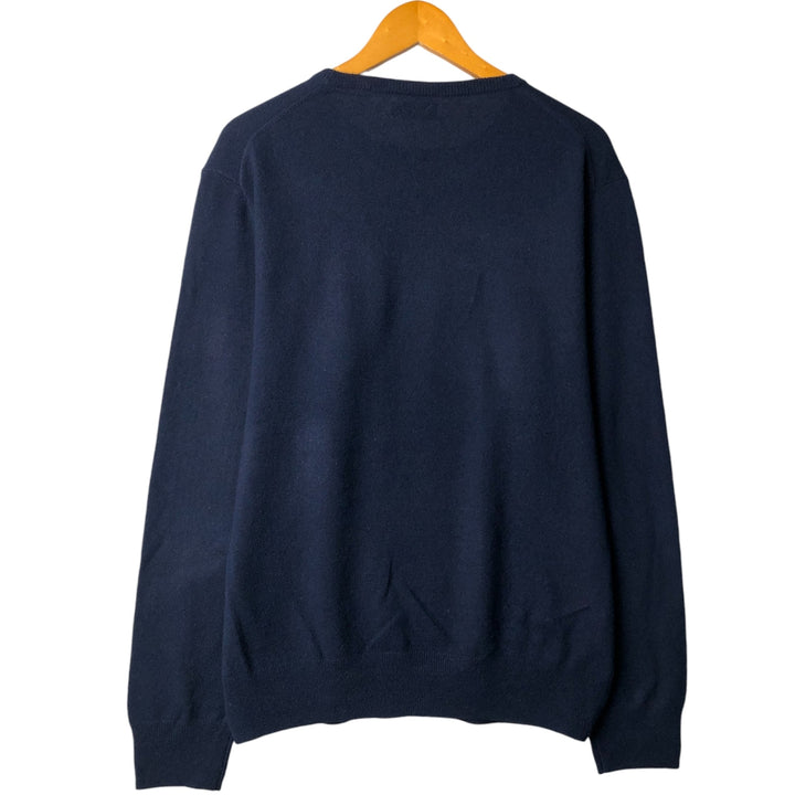 2000'S J.Crew Cashmere Knit Sweater, Men's Size XL Cashmere navy blue type Vintage Second Hand