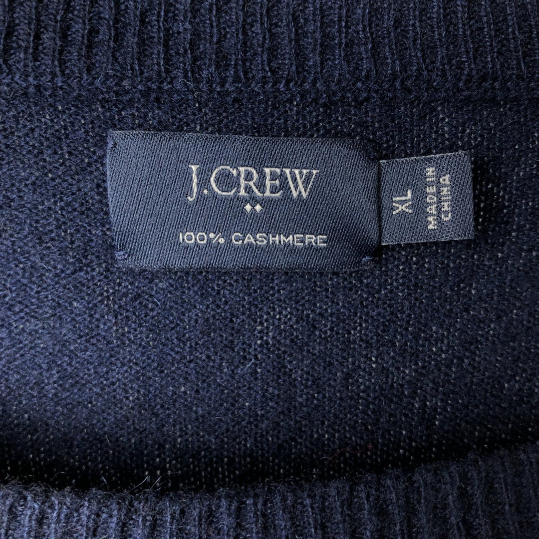 2000'S J.Crew Cashmere Knit Sweater, Men's Size XL Cashmere navy blue type Vintage Second Hand