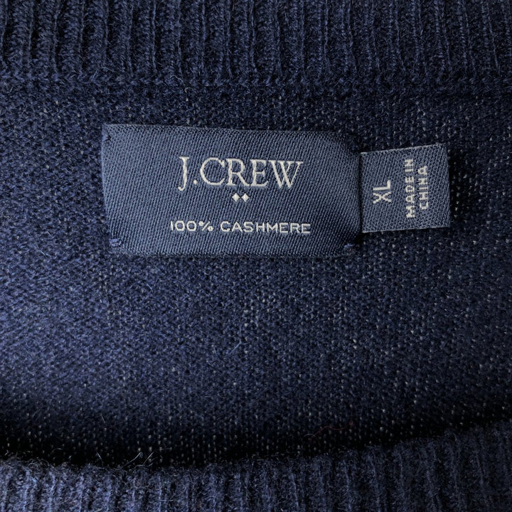 2000'S J.Crew Cashmere Knit Sweater, Men's Size XL Cashmere navy blue type Vintage Second Hand
