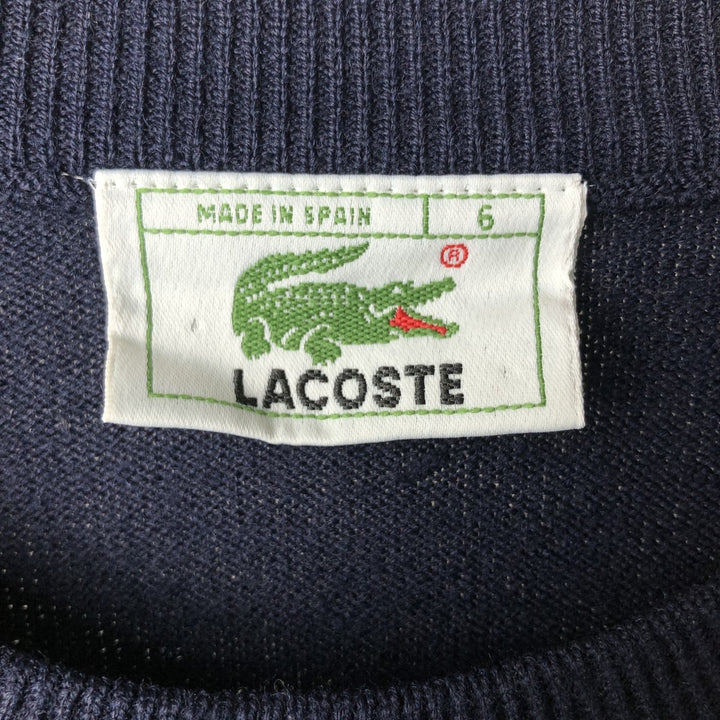 Vintage 1980'S Lacoste acrylic and wool knit sweater, Made in Spain, Size 6, Men's XL wool navy blue type Vintage Second Hand