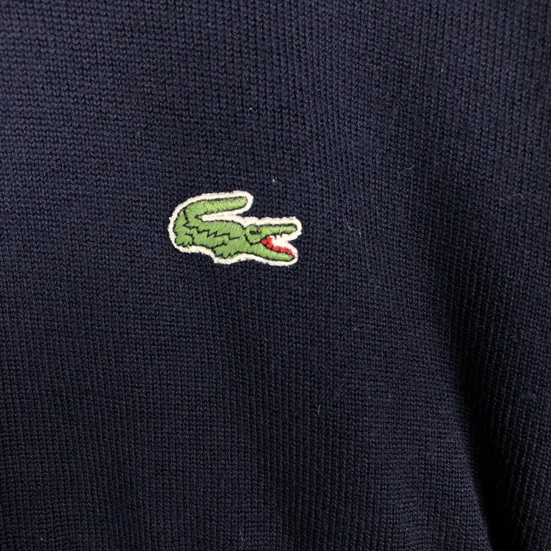 Vintage 1980'S Lacoste acrylic and wool knit sweater, Made in Spain, Size 6, Men's XL wool navy blue type Vintage Second Hand