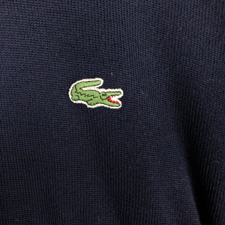 Vintage 1980'S Lacoste acrylic and wool knit sweater, Made in Spain, Size 6, Men's XL wool navy blue type Vintage Second Hand