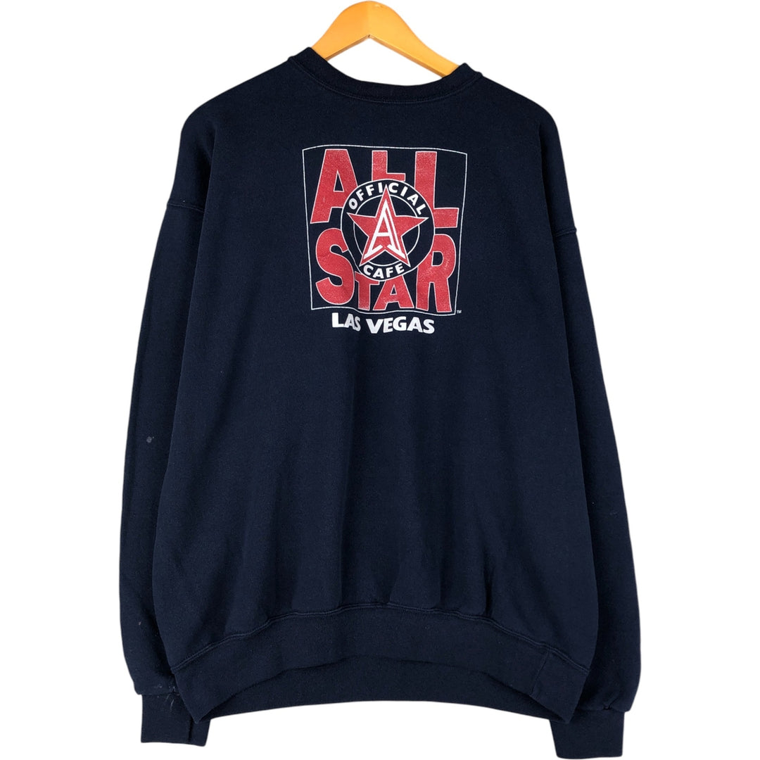 90'S All Star Cafe Advertising Sweatshirt, Made in USA, Men's XL, Vintage cotton navy blue type Vintage Second Hand