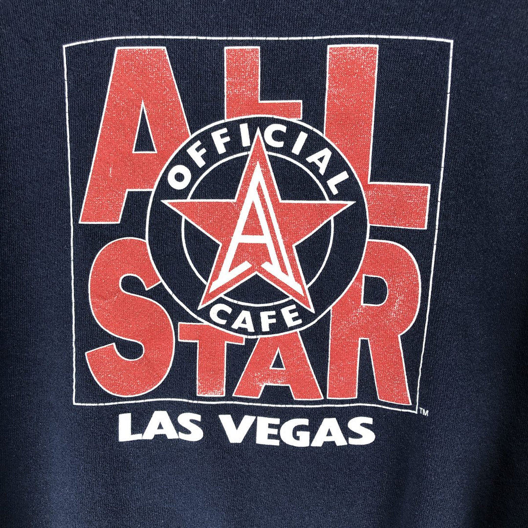 90'S All Star Cafe Advertising Sweatshirt, Made in USA, Men's XL, Vintage cotton navy blue type Vintage Second Hand