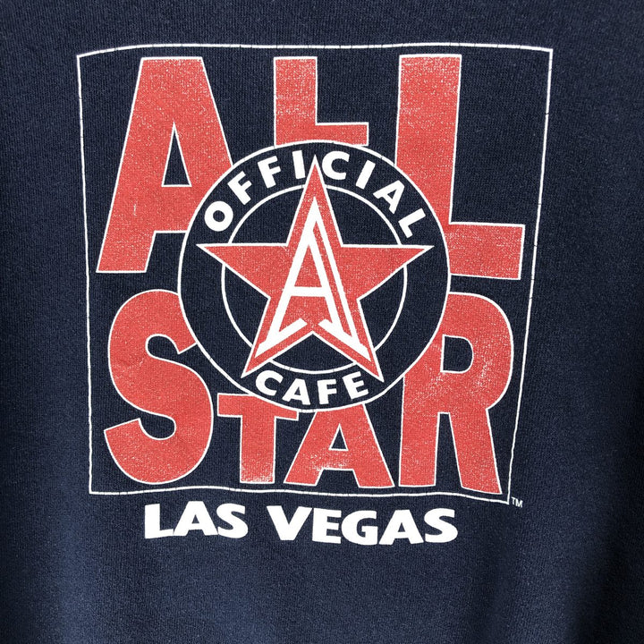 90'S All Star Cafe Advertising Sweatshirt, Made in USA, Men's XL, Vintage cotton navy blue type Vintage Second Hand