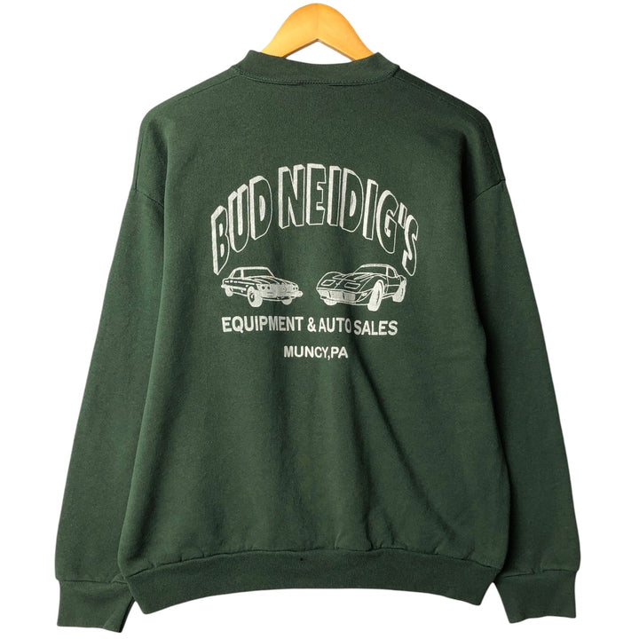 Vintage 90'S Tultex printed sweatshirt, USA made, men's size L. cotton Green type dark green Vintage Second Hand