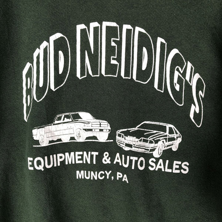 Vintage 90'S Tultex printed sweatshirt, USA made, men's size L. cotton Green type dark green Vintage Second Hand