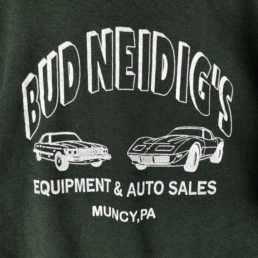 Vintage 90'S Tultex printed sweatshirt, USA made, men's size L. cotton Green type dark green Vintage Second Hand