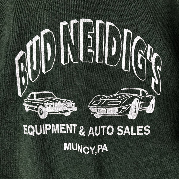 Vintage 90'S Tultex printed sweatshirt, USA made, men's size L. cotton Green type dark green Vintage Second Hand