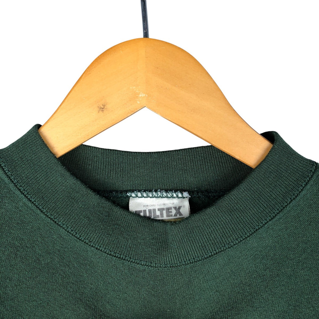 Vintage 90'S Tultex printed sweatshirt, USA made, men's size L. cotton Green type dark green Vintage Second Hand
