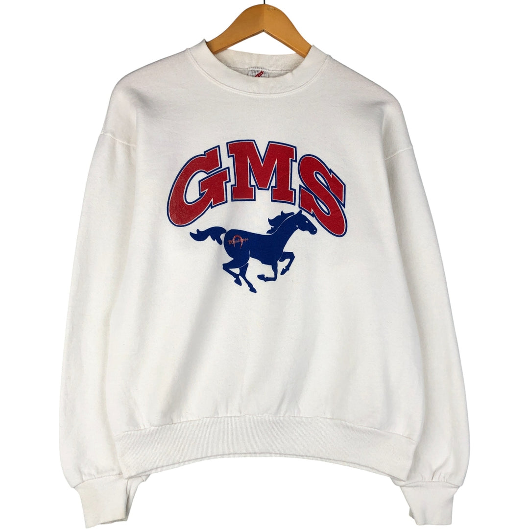 Vintage 90'S Jerzees horse print sweatshirt, made in the USA, size M, men's cotton white type Vintage Second Hand
