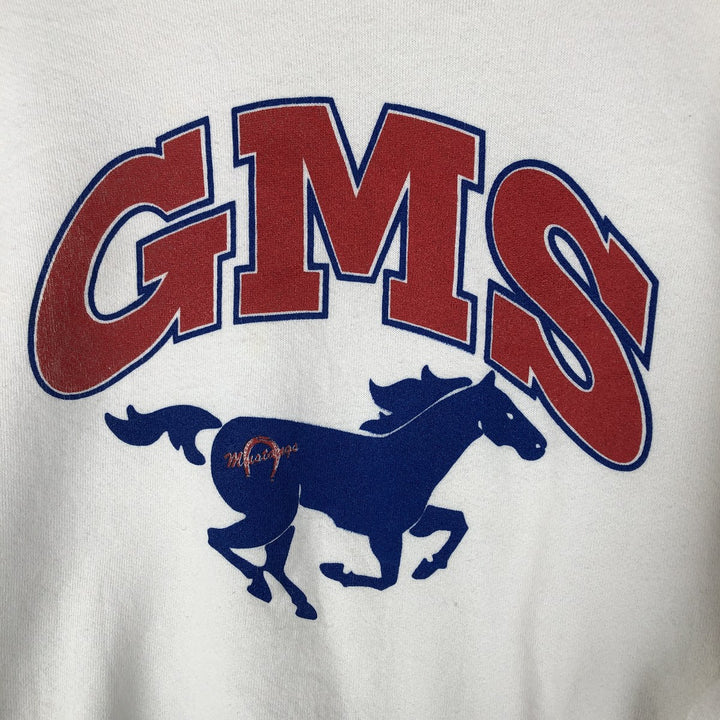 Vintage 90'S Jerzees horse print sweatshirt, made in the USA, size M, men's cotton white type Vintage Second Hand