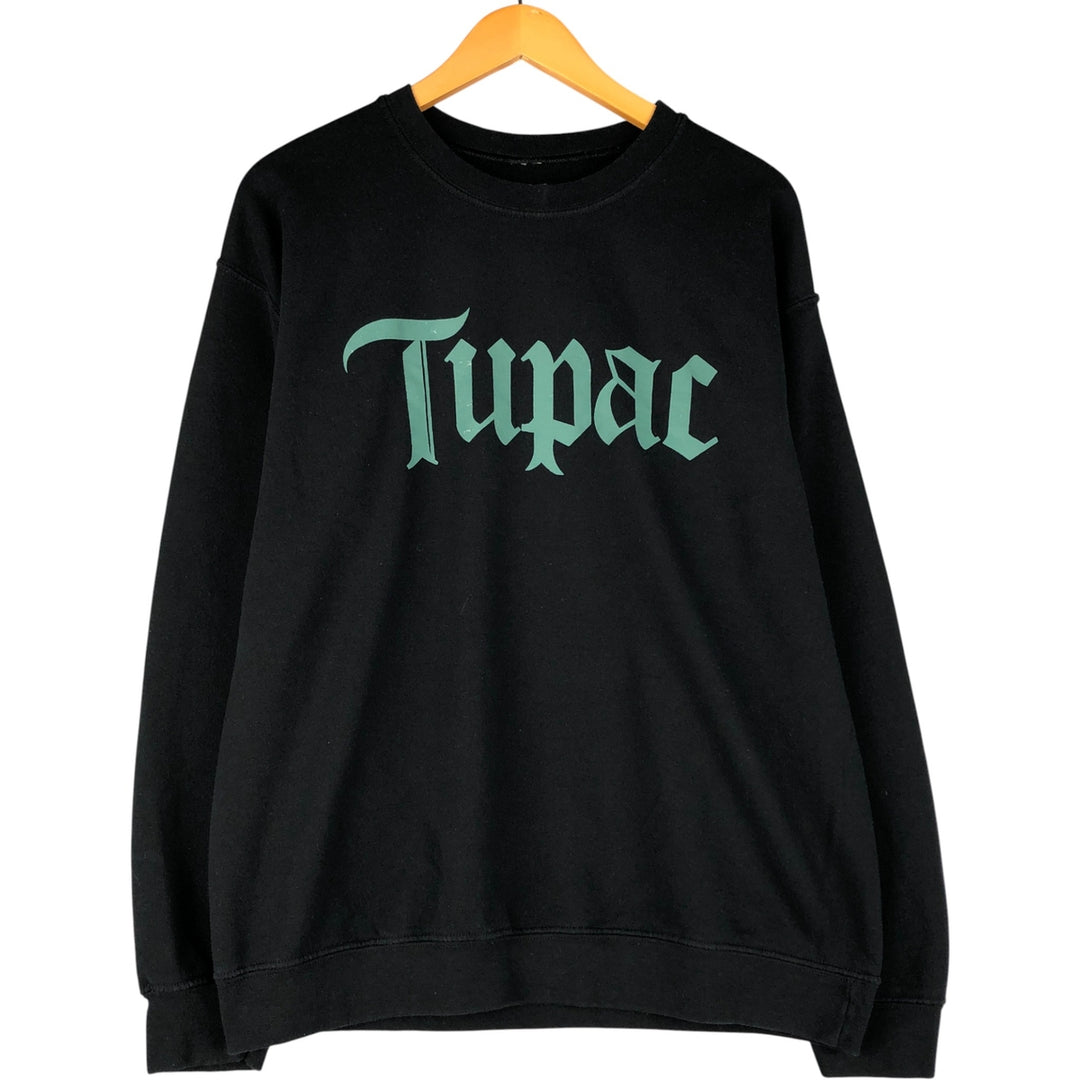 2pac Rap Sweatshirt, Men's Size L cotton black type Vintage Second Hand