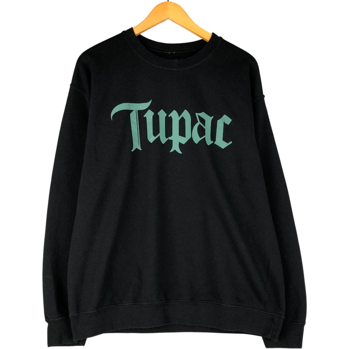 2pac Rap Sweatshirt, Men's Size L cotton black type Vintage Second Hand
