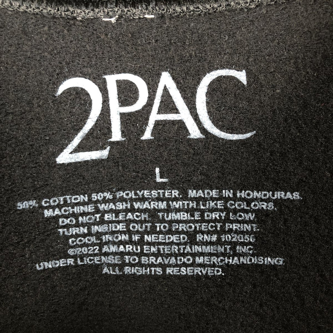 2pac Rap Sweatshirt, Men's Size L cotton black type Vintage Second Hand