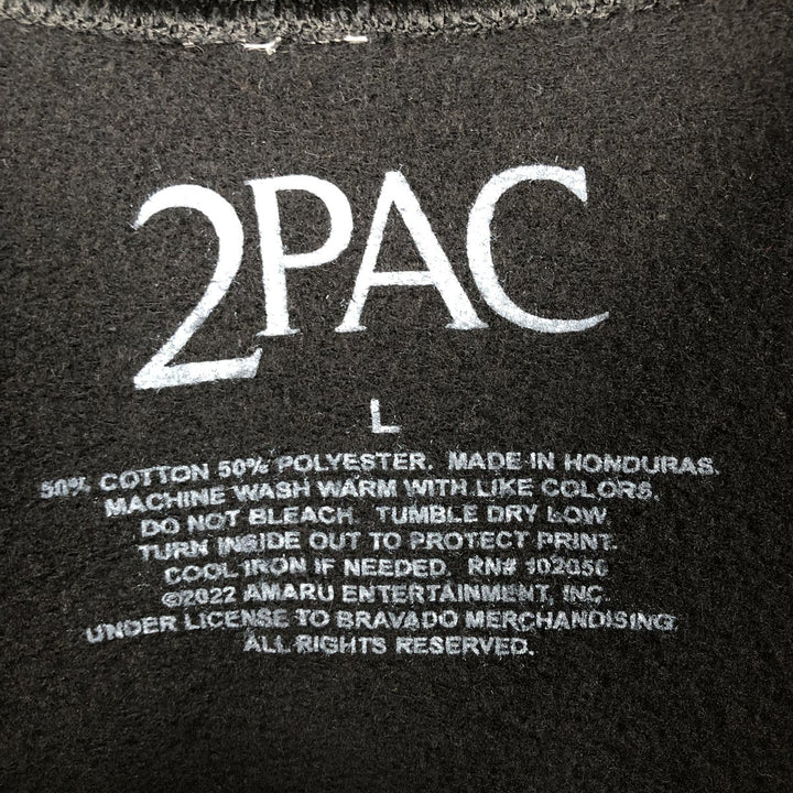 2pac Rap Sweatshirt, Men's Size L cotton black type Vintage Second Hand