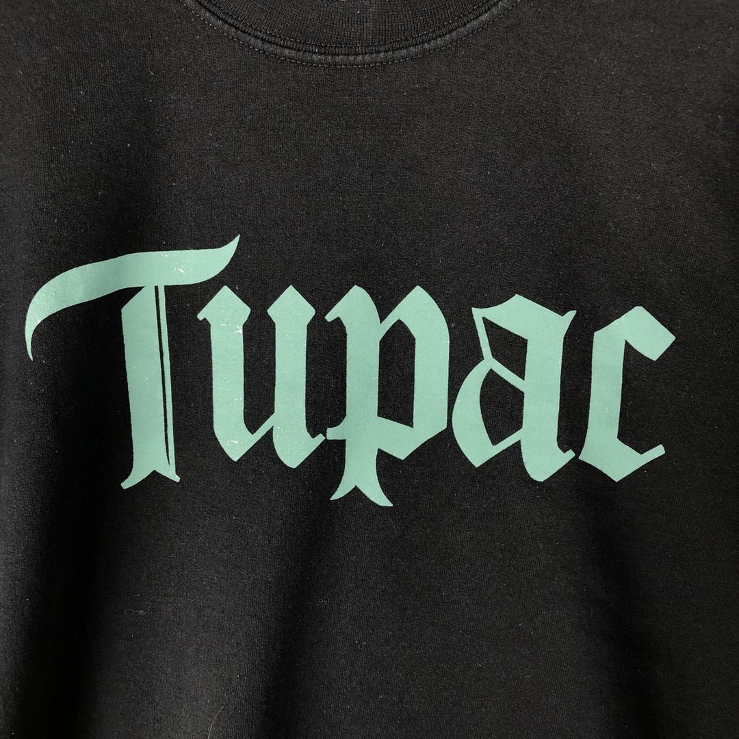 2pac Rap Sweatshirt, Men's Size L cotton black type Vintage Second Hand