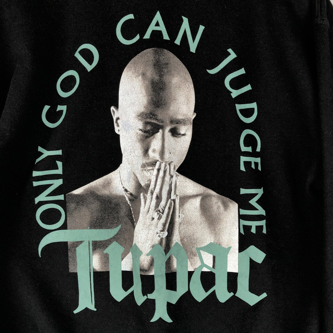 2pac Rap Sweatshirt, Men's Size L cotton black type Vintage Second Hand