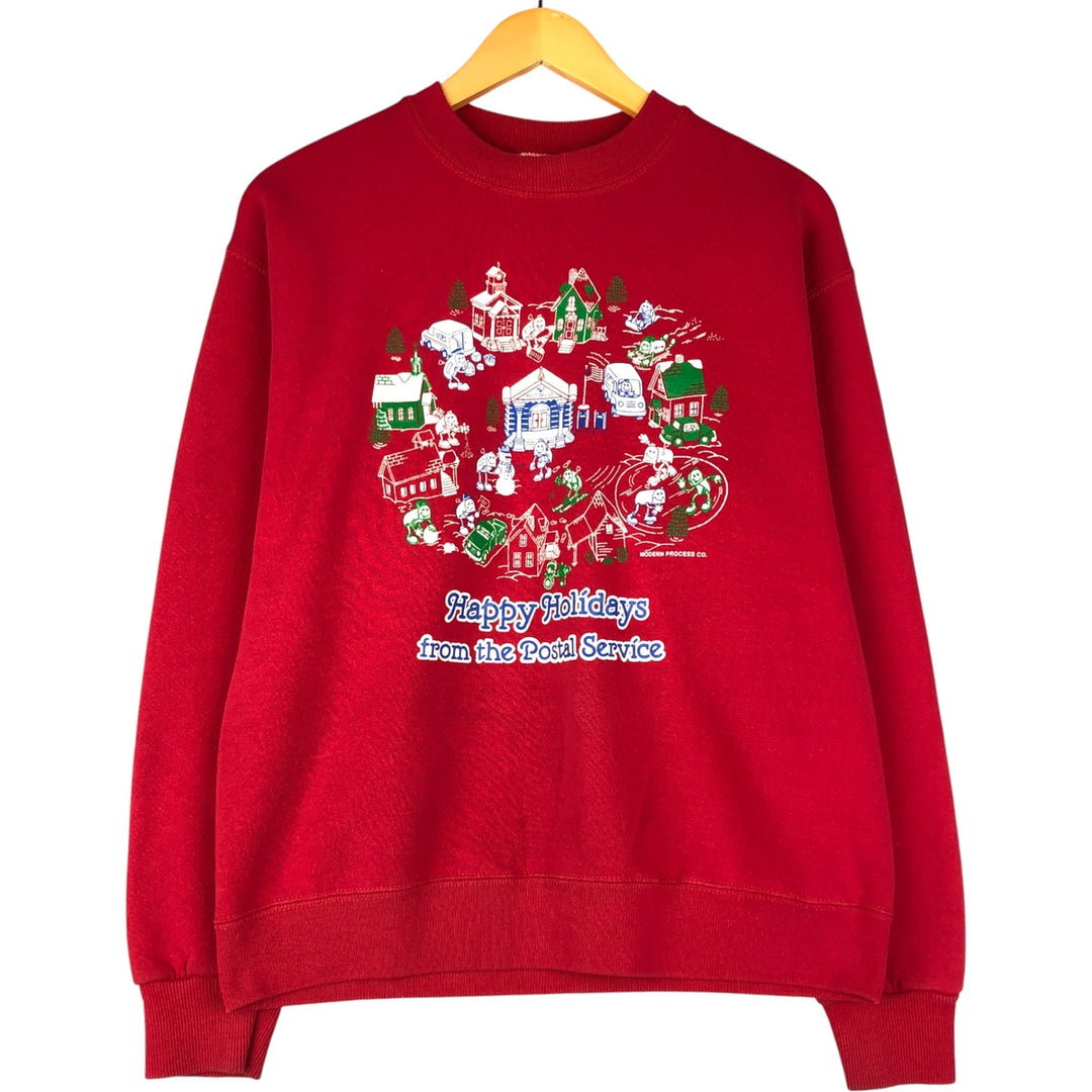 Vintage 90'S Lee print sweatshirt, made in the USA, size M, men's cotton red type Vintage Second Hand