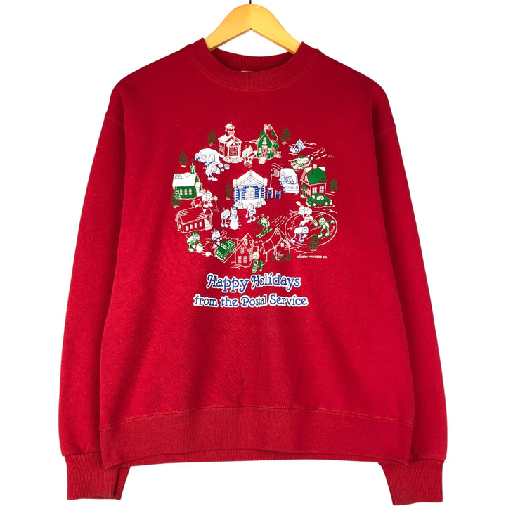 Vintage 90'S Lee print sweatshirt, made in the USA, size M, men's cotton red type Vintage Second Hand