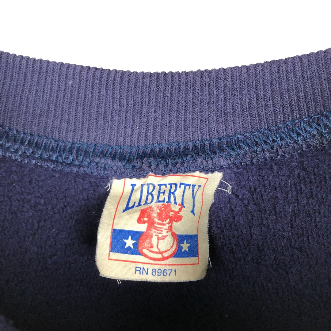 LIBERTY FDNY Stars and Stripes Print Sweatshirt, Men's Size L cotton navy blue type Vintage Second Hand