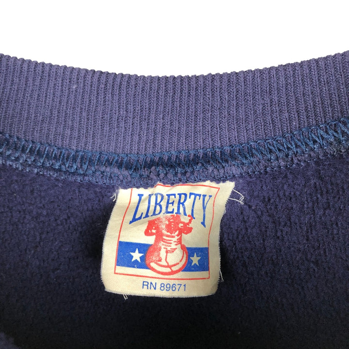 LIBERTY FDNY Stars and Stripes Print Sweatshirt, Men's Size L cotton navy blue type Vintage Second Hand