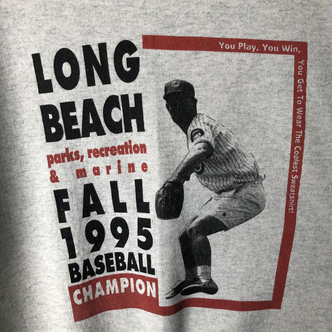 90'S Fruit of the Loom printed sweatshirt, made in the USA, men's XL size, vintage cotton gray type Vintage Second Hand