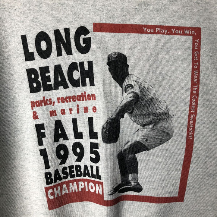 90'S Fruit of the Loom printed sweatshirt, made in the USA, men's XL size, vintage cotton gray type Vintage Second Hand