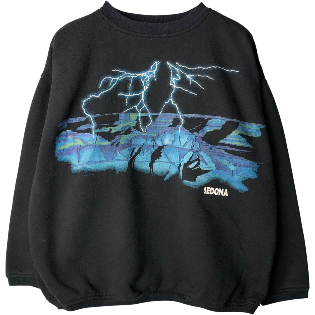 Vintage 90'S INSANITEAZ printed sweatshirt, Made in USA, Men's XL unclear black type Vintage Second Hand