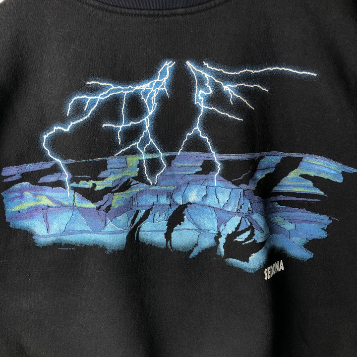 Vintage 90'S INSANITEAZ printed sweatshirt, Made in USA, Men's XL unclear black type Vintage Second Hand