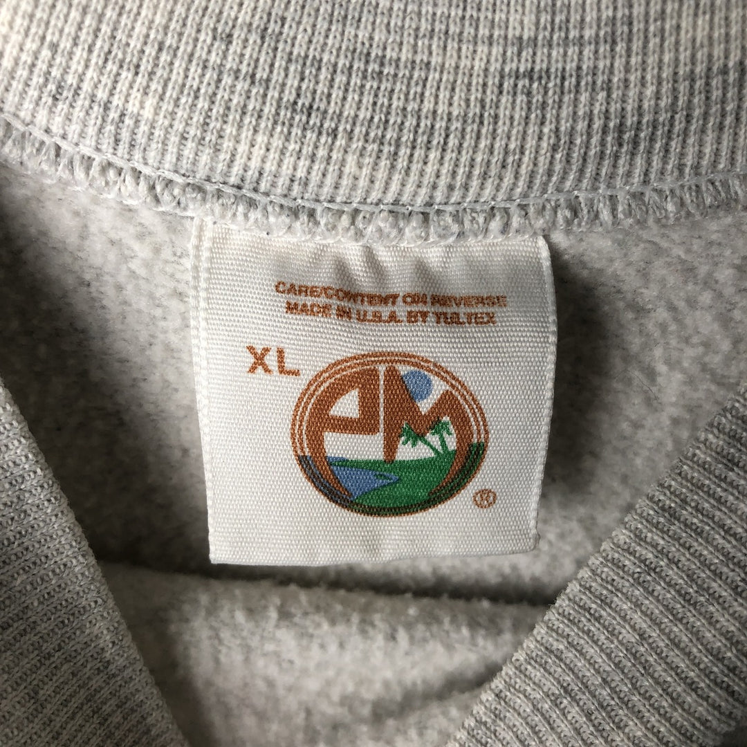 90'S EM College Character Sweatshirt, Made in USA, Men's XL, Vintage cotton gray type Vintage Second Hand