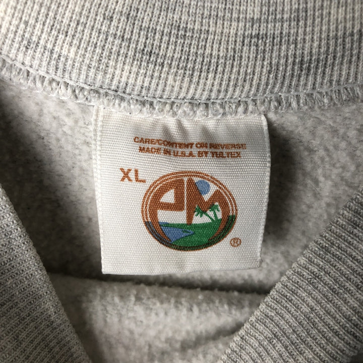 90'S EM College Character Sweatshirt, Made in USA, Men's XL, Vintage cotton gray type Vintage Second Hand