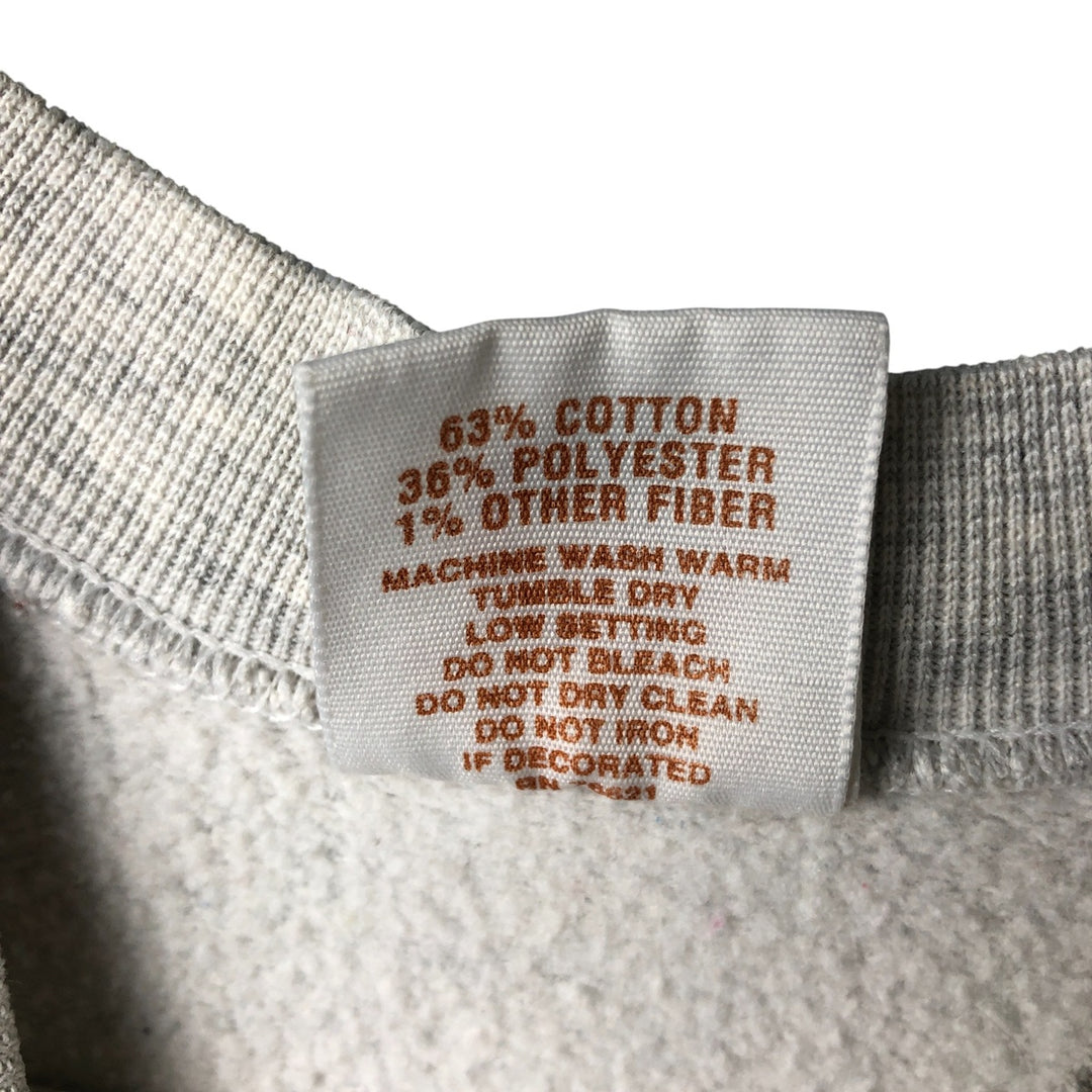 90'S EM College Character Sweatshirt, Made in USA, Men's XL, Vintage cotton gray type Vintage Second Hand