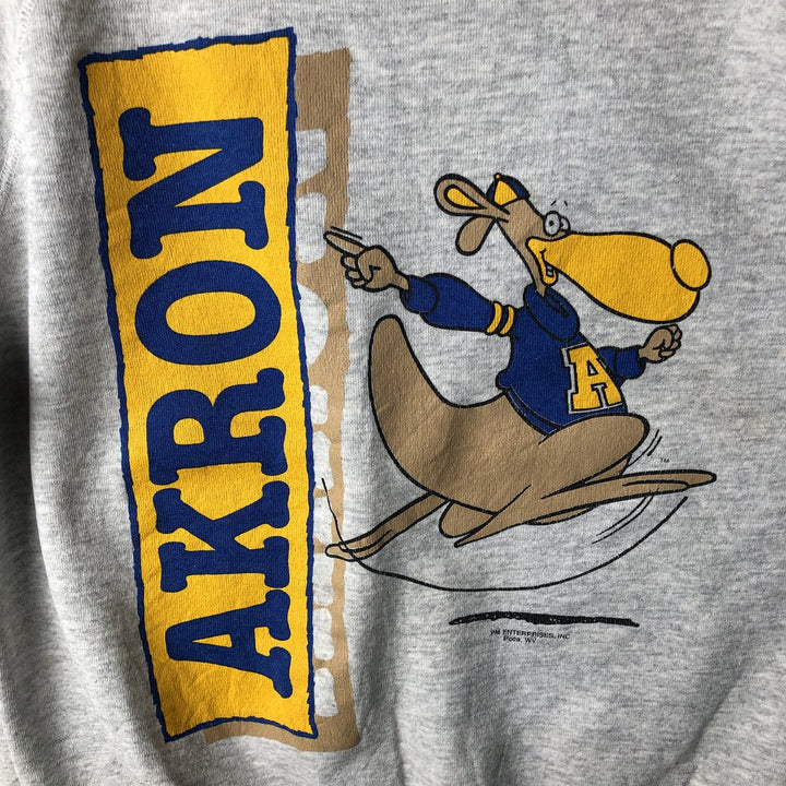 90'S EM College Character Sweatshirt, Made in USA, Men's XL, Vintage cotton gray type Vintage Second Hand