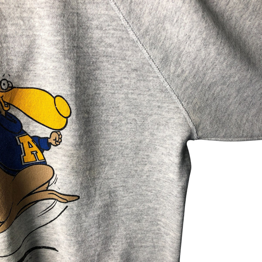 90'S EM College Character Sweatshirt, Made in USA, Men's XL, Vintage cotton gray type Vintage Second Hand