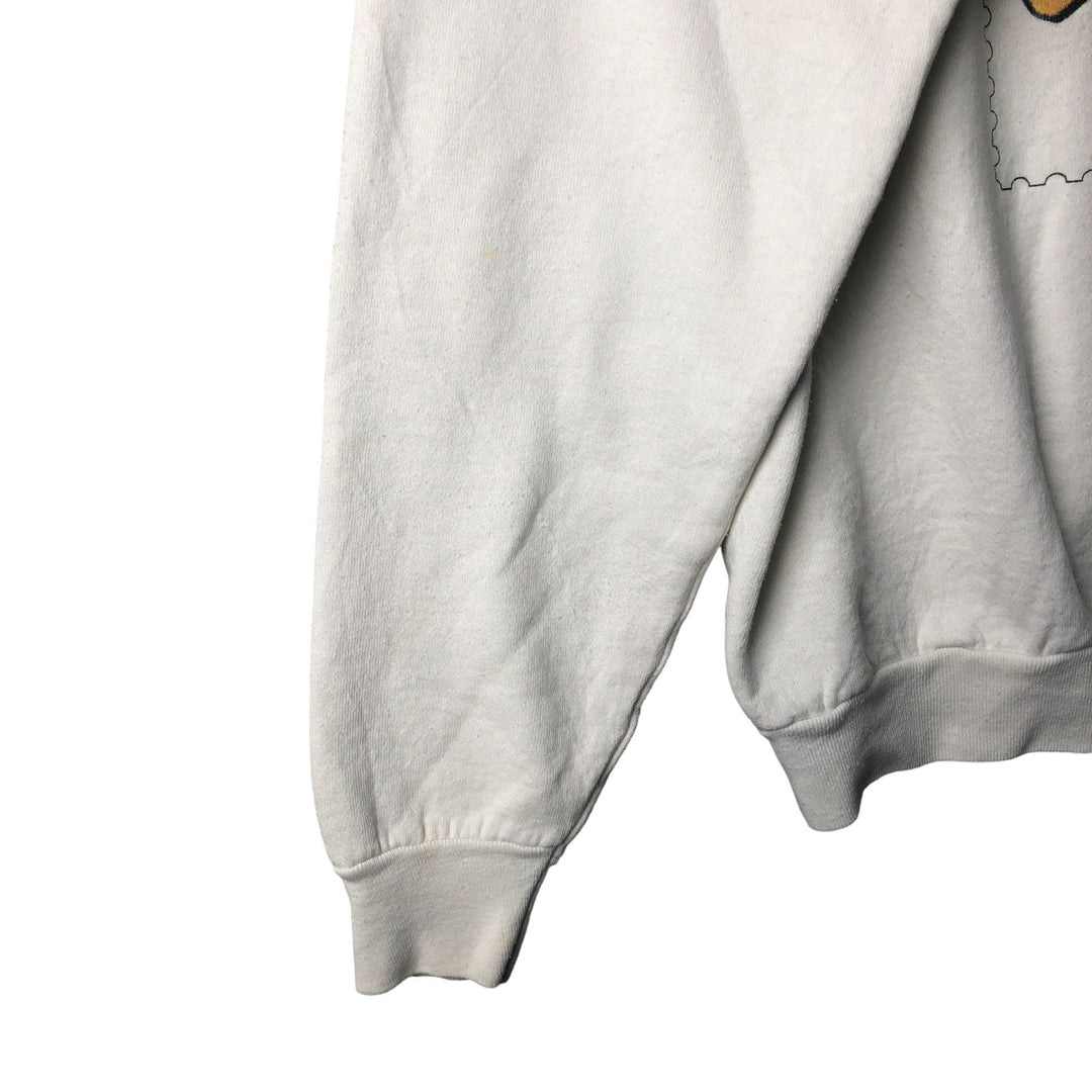 Vintage 90'S printed sweatshirt, size L, men's unclear white type Vintage Second Hand