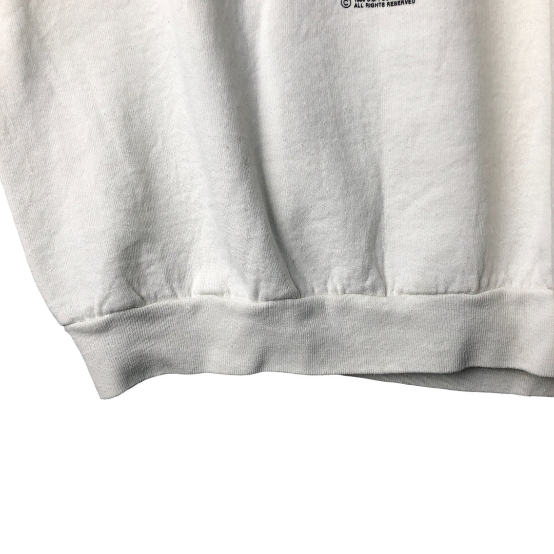 Vintage 90'S printed sweatshirt, size L, men's unclear white type Vintage Second Hand