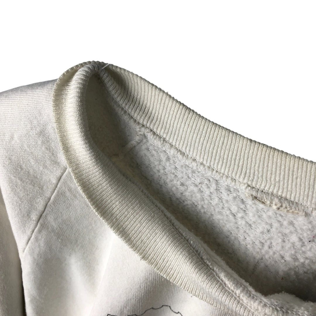 Vintage 90'S printed sweatshirt, size L, men's unclear white type Vintage Second Hand