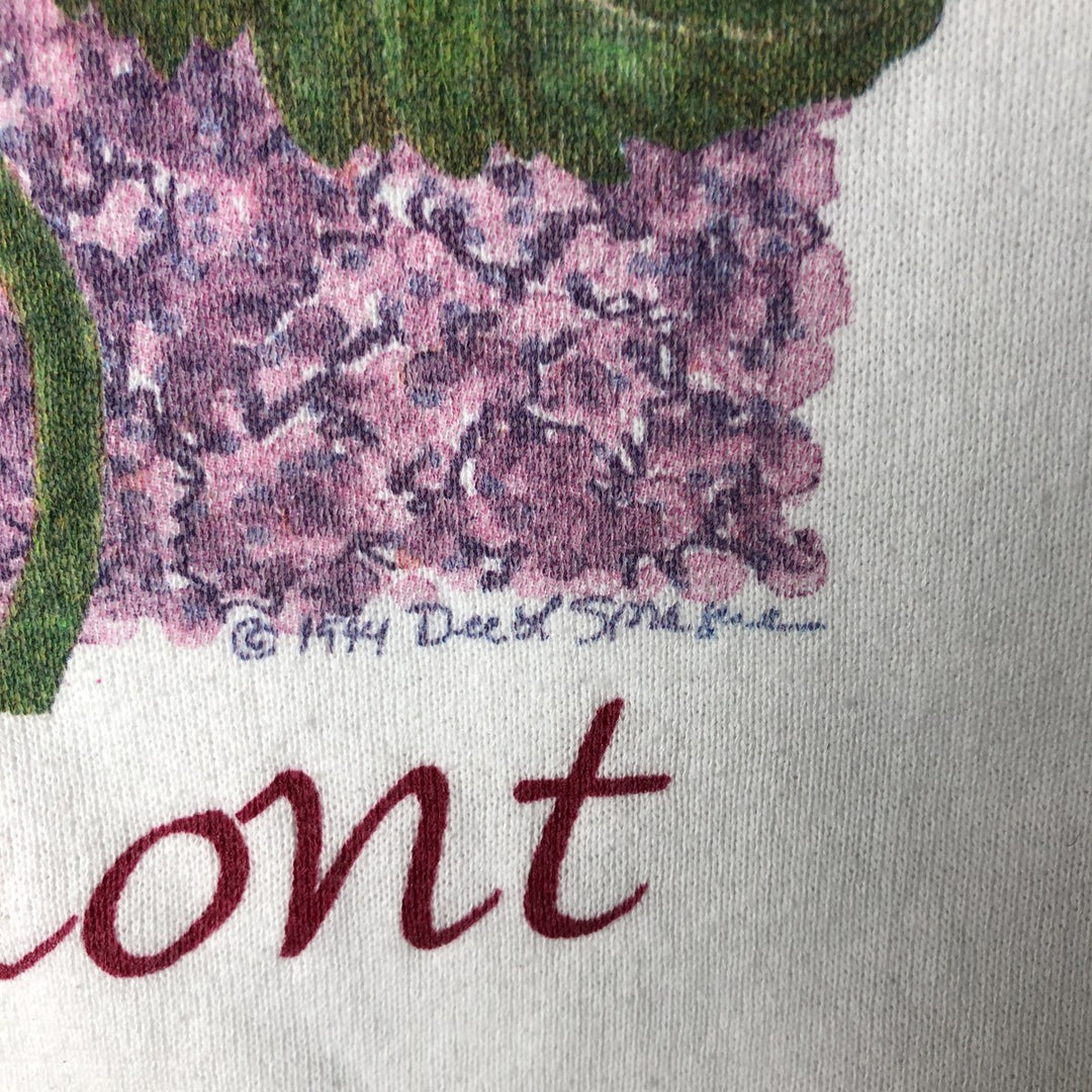 Vintage 90'S Fruit of the Loom floral print sweatshirt, made in the USA, men's size XL cotton white type Vintage Second Hand