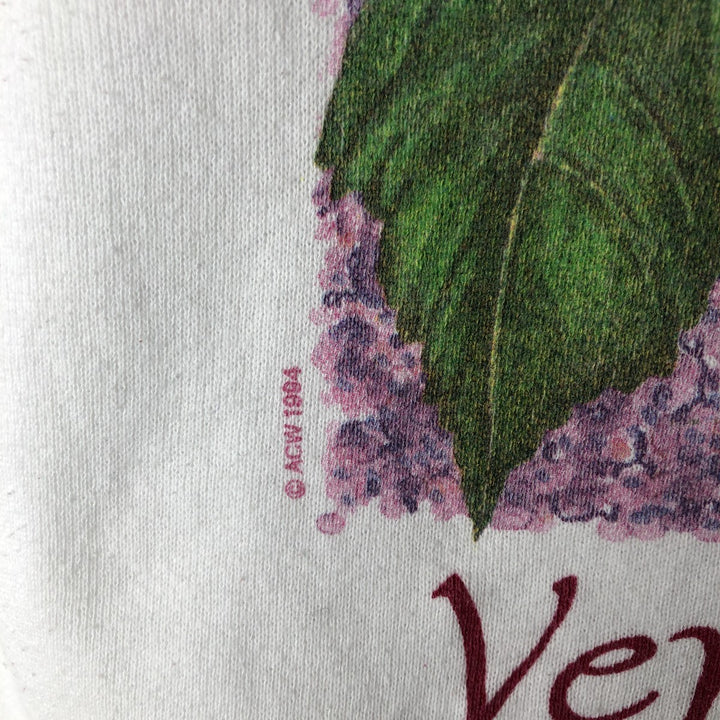 Vintage 90'S Fruit of the Loom floral print sweatshirt, made in the USA, men's size XL cotton white type Vintage Second Hand