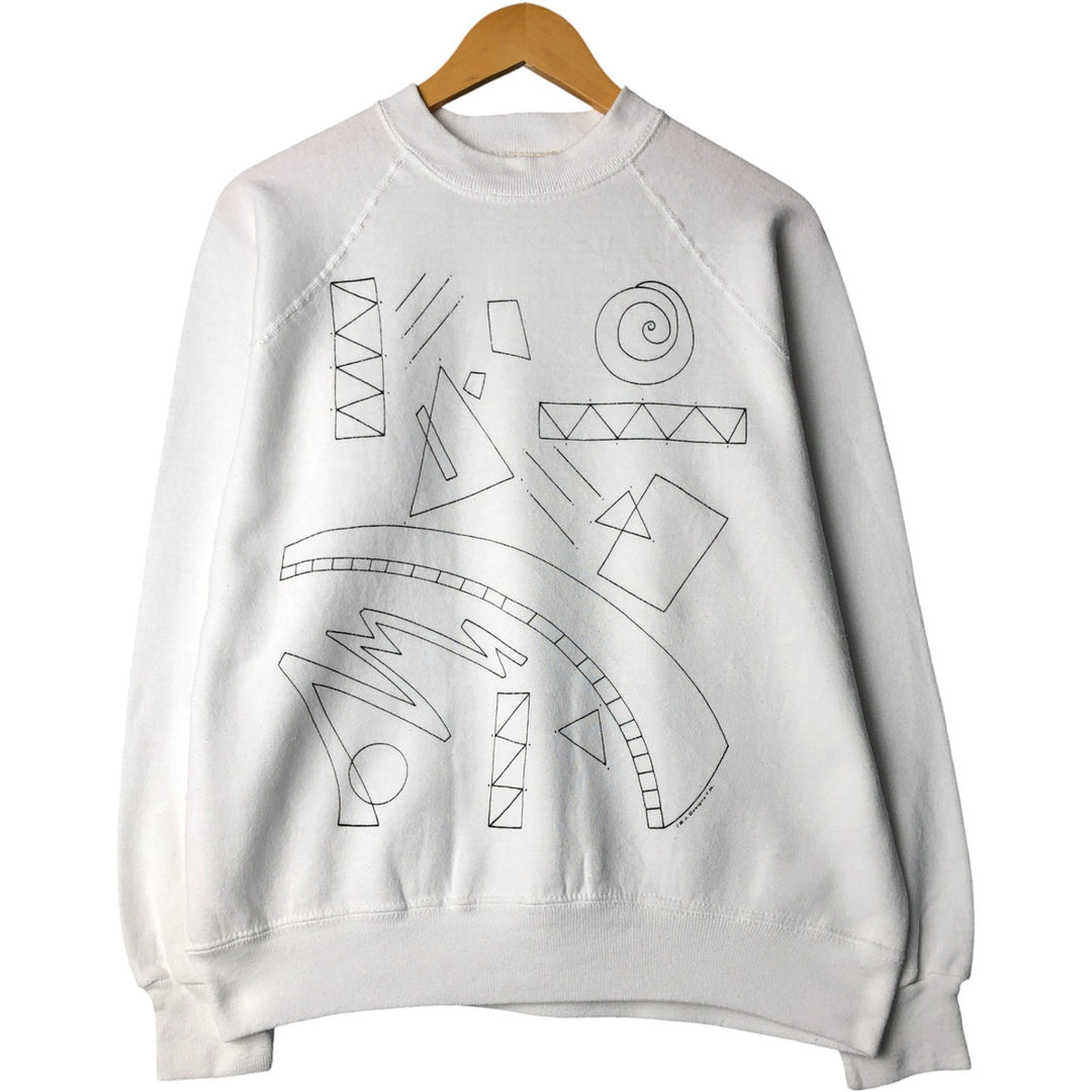Vintage 90'S BJ Design Concepts Art Print Sweatshirt, Made in USA, Men's Size L cotton white type Vintage Second Hand