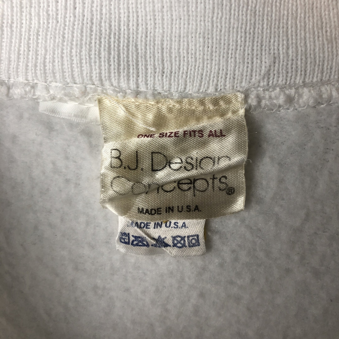 Vintage 90'S BJ Design Concepts Art Print Sweatshirt, Made in USA, Men's Size L cotton white type Vintage Second Hand