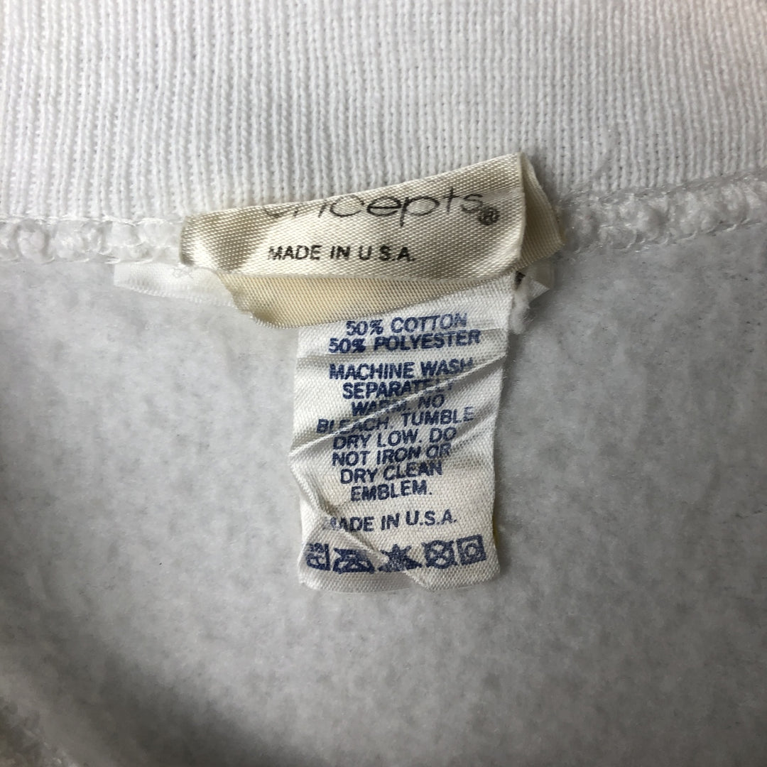 Vintage 90'S BJ Design Concepts Art Print Sweatshirt, Made in USA, Men's Size L cotton white type Vintage Second Hand