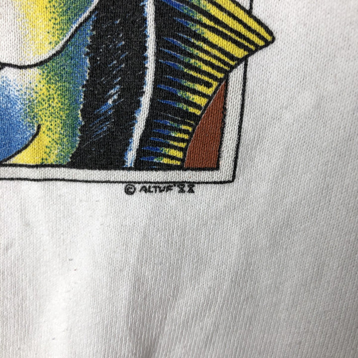 Vintage 90'S Fruit of the Loom Fish Print Advertising Sweatshirt, Made in USA, Men's XL cotton white type Vintage Second Hand