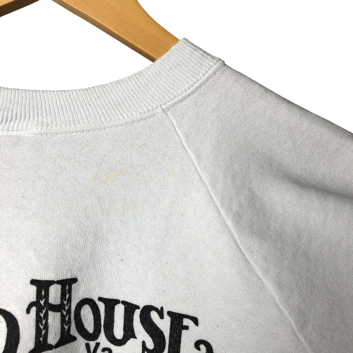 Vintage 90'S Fruit of the Loom Fish Print Advertising Sweatshirt, Made in USA, Men's XL cotton white type Vintage Second Hand